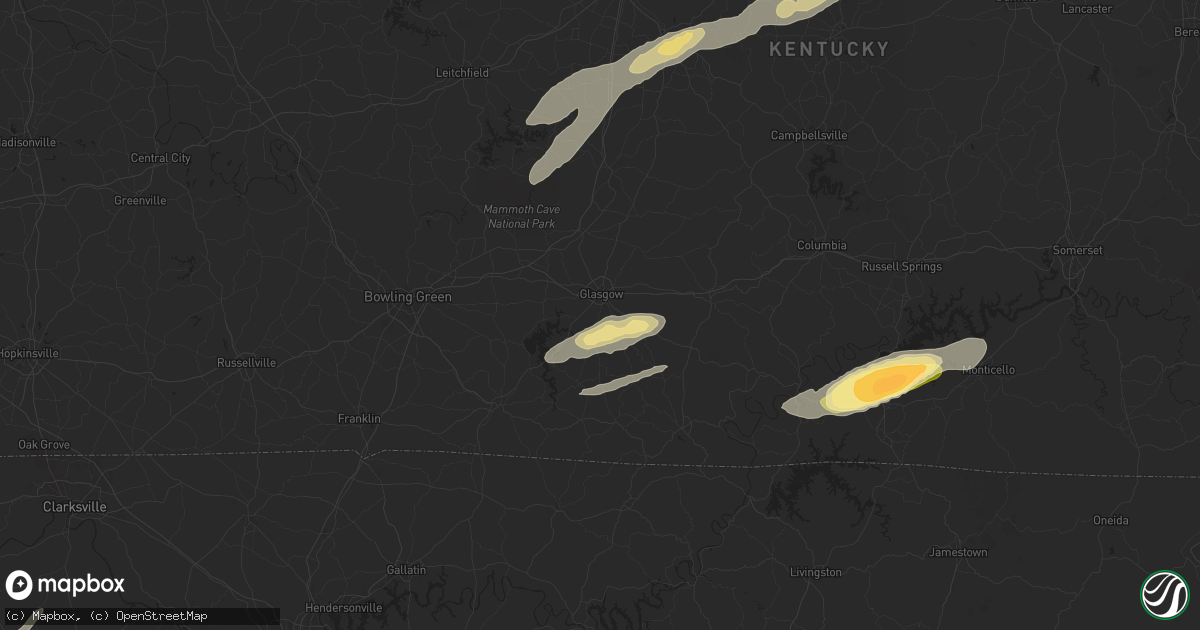Hail Map in Glasgow, KY on September 24, 2024 HailTrace